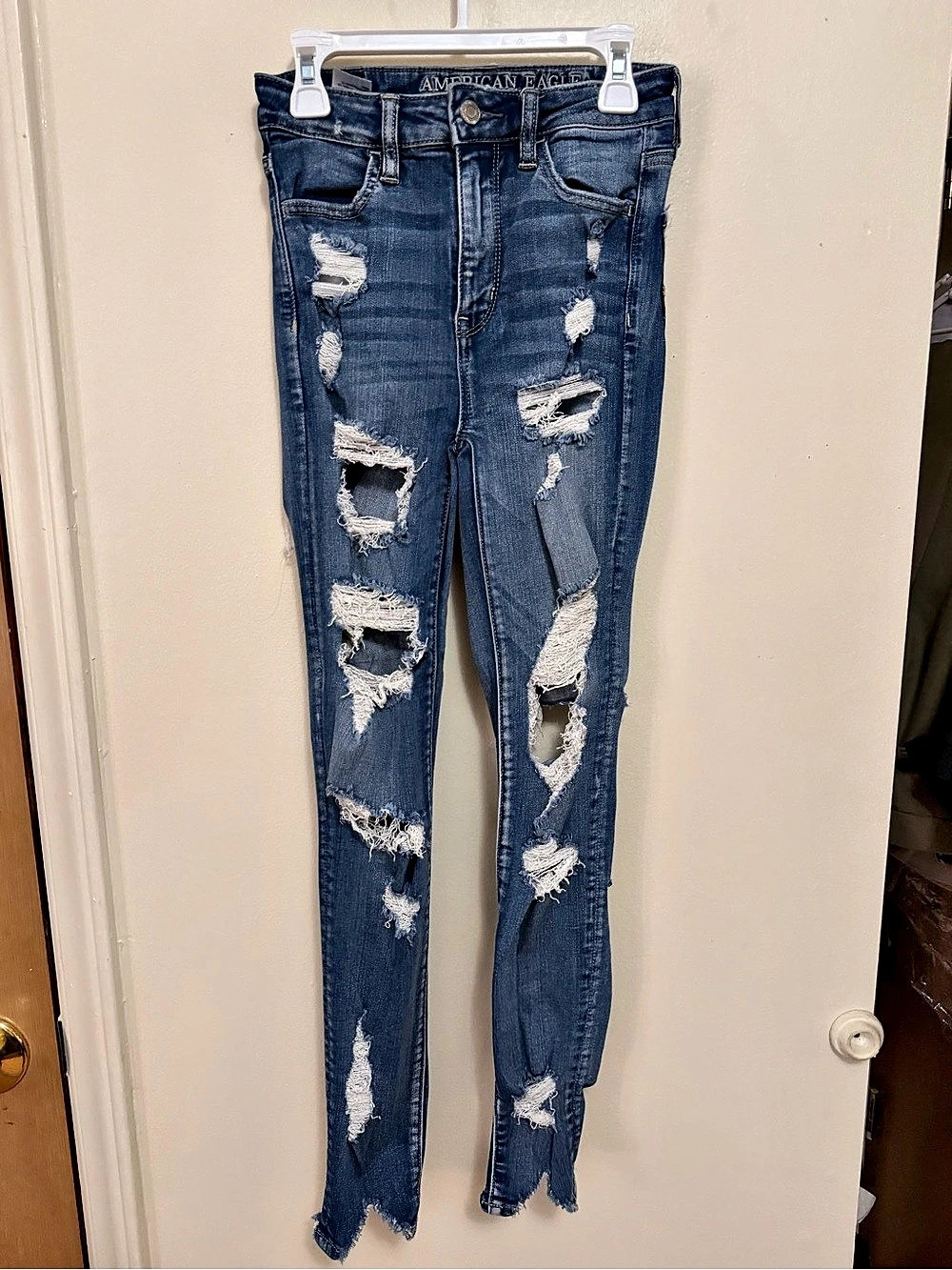 American Eagle Outfitters Distressed Skinny Jeans Blue Size 6